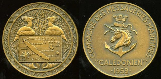 Airline Of Courier Maritime Medal Paquebot Caledonian 1952
