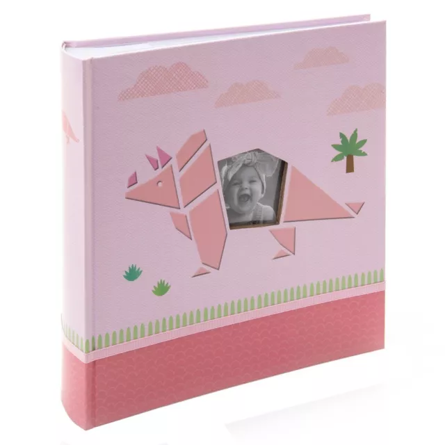 Kusso Pink Dinosaur Children’s Photo Album 200 Photos 6x4" / 10x15cm - YDN101PK