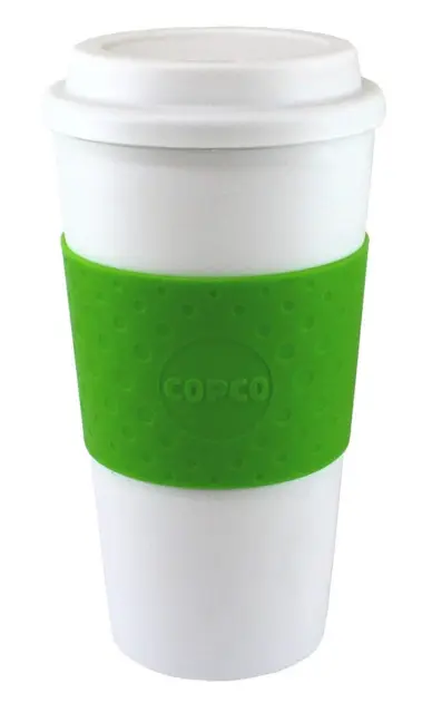 Copco Acadia BPA Free Plastic Insulated Traveler Coffee Mug 16 Oz - White Kiwi