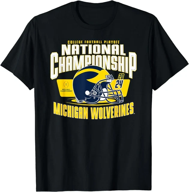 MICHIGAN WOLVERINES 2024 CFP National Championship Helmet T Shirt Men