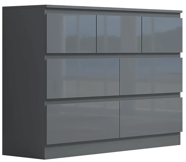 FWStyle 7 cassettiera mercantile grigio opaco con frontali cassetto grigio lucido