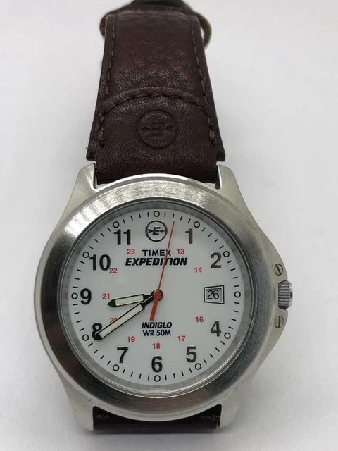 TIMEX EXPEDITION INDIGLO WR 50 M Black Leather strap Watch Wristwatch 37mm 59.00 PicClick