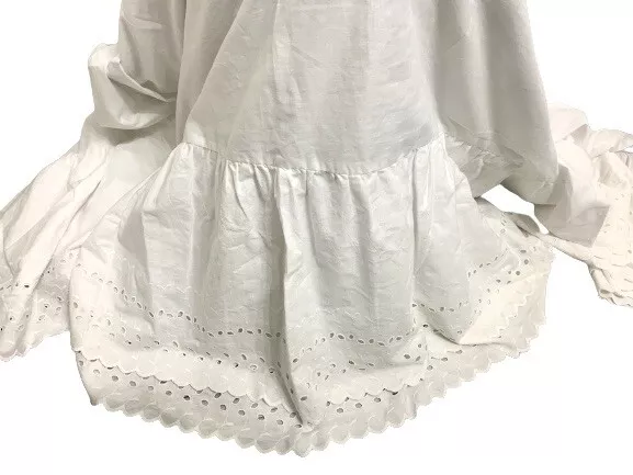 Vintage Chic  Bed Skirt Dust Ruffle Embroidered Details, Classic 15” drop ,