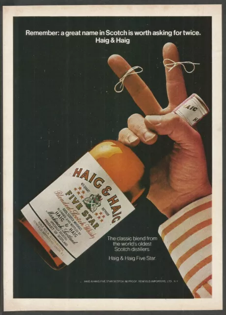 HAIG & HAIG Five Star. Blended Scotch Whisky - 1974 Vintage Print Ad