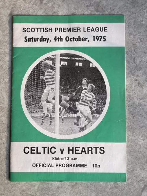 Celtic v. Hearts SPL Match Programme: 04.10.1975