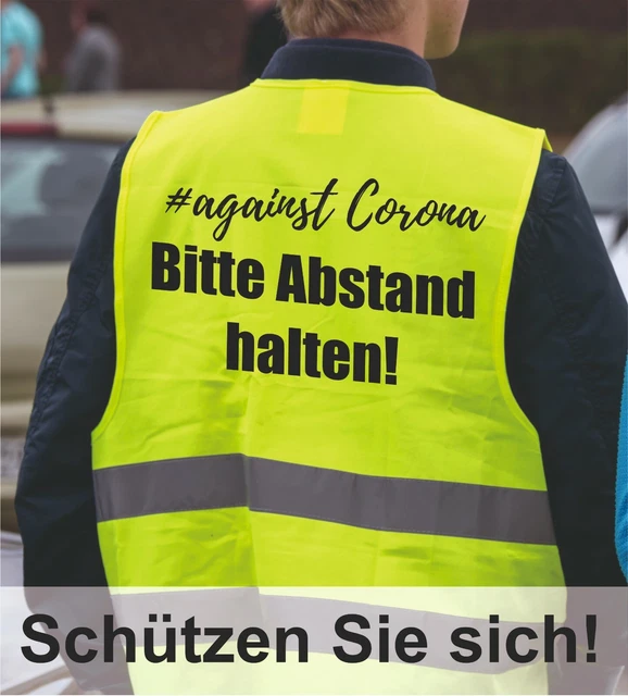 Corona Warnweste mit hochwertigem Druck!