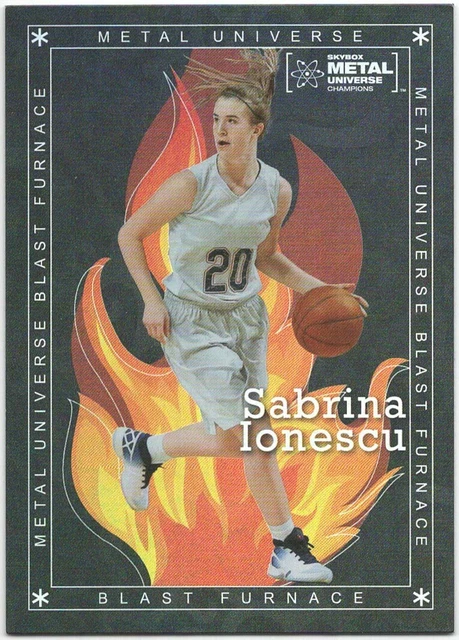 2021 Metal Universe Champions SABRINA IONESCU "BLAST FURNACE" Insert Card #BF-4