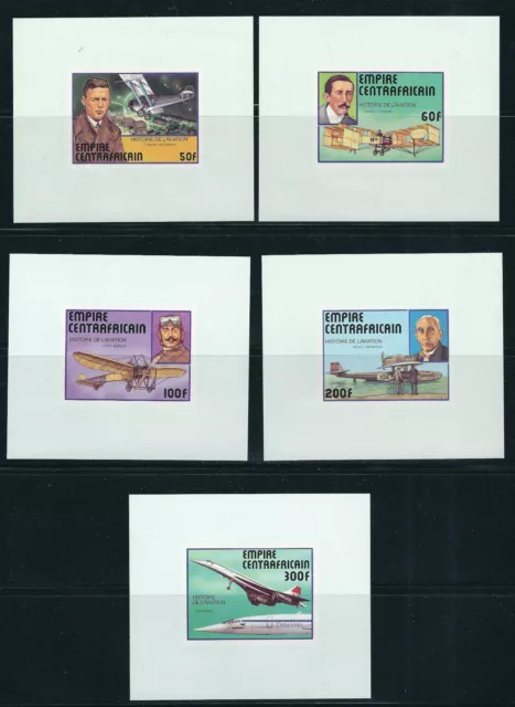 Zentral Afrikanische Republik 1977 Luftfahrt Lindbergh Concorde VF MNH Deluxe