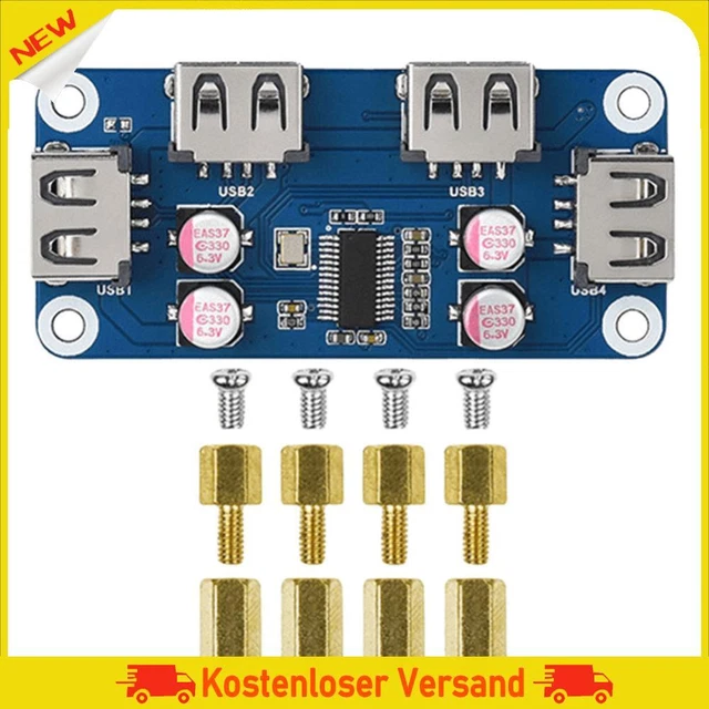 Hub USB 2.0 4 Porte ZdyCGTime Con Staffa Per Pannello Posteriore PC, Connettore 9 Pin