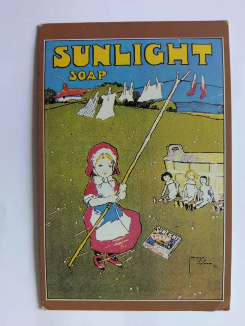 Sunlight Soap 1930s Advertising  Vintage colour Postcard 1990