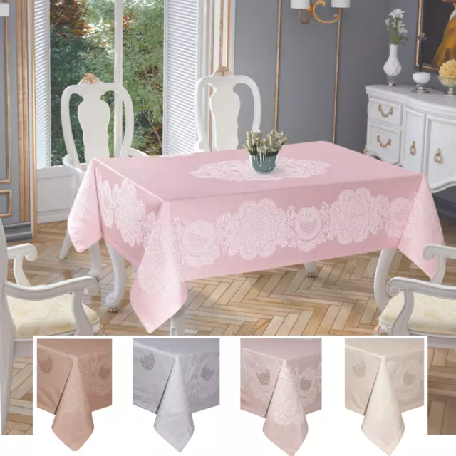 Nappe de table tissu jacquard 150x220 cm - nappe rectangulaire en coton lavable