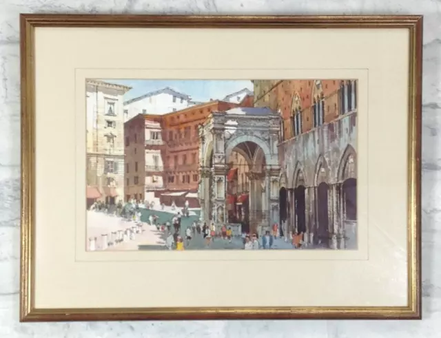 "The Campo, Siena" by George Busby (1993), Watercolour & Ink, Original (JF120P)