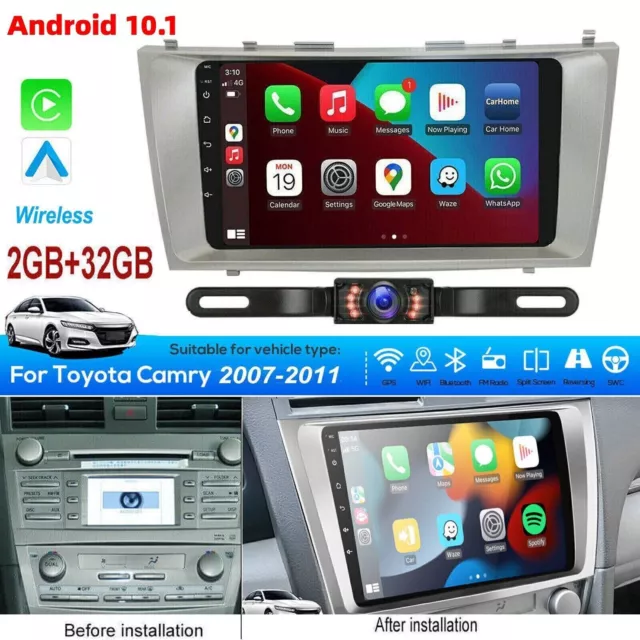 9"Car Stereo Radio DVD Player For 2007-2011 Toyota Camry GPS Navigation Camera