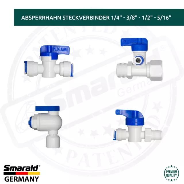 Spülventil Steckverbinder 1/4" 3/8" 5/16"  1/2" Umkehrosmose Wasserfilter