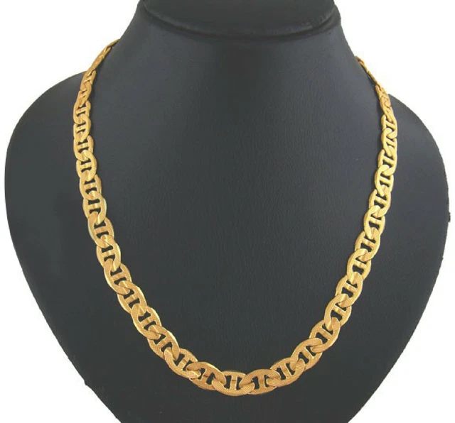 Chaîne Vénitienne 45cm Plaqué Or 18k Avec Pendentif Rectangle - Sans Nickel - Fait Main Allemagne - Neuf étiqueté