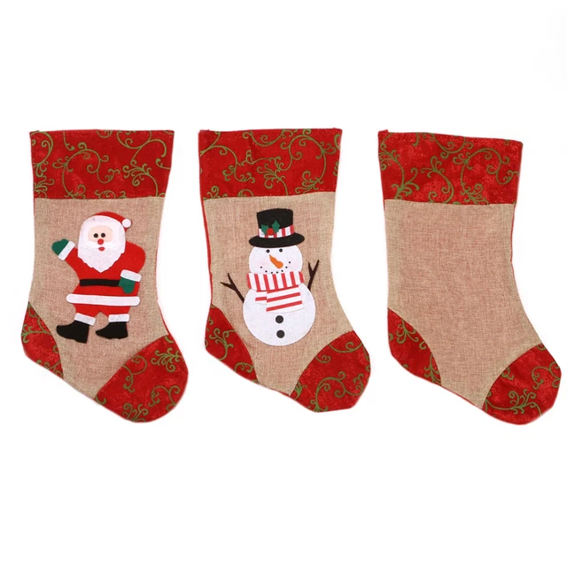 Calcetines de Navidad impresos dulces regalos colgante de Navidad tela