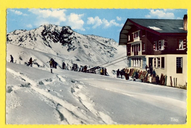 cpa 65 St LARY SOULAN en 1960 GARE du TELEPHERIQUE PLA d'ADET Sport d'Hiver ski