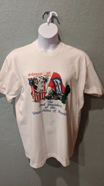Vintage Bill Clinton Arkansas 1st President T Shirt 1992 Size XL