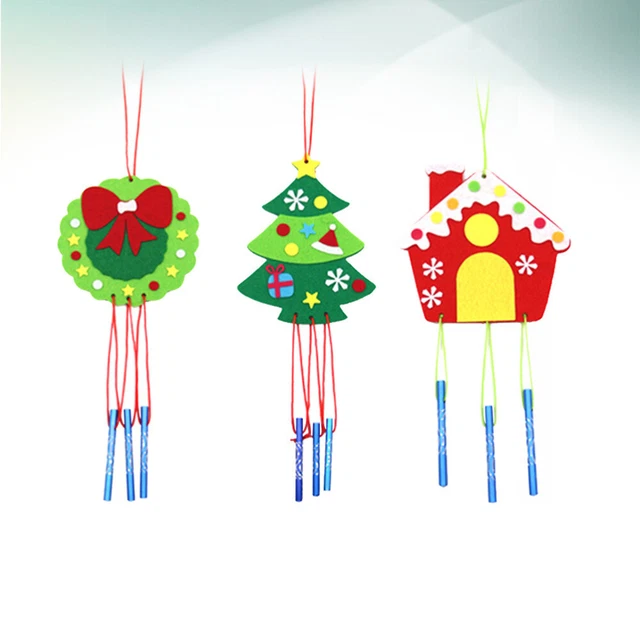 3 STÜCKE Kinder DIY Materialien Weihnachten Handwerk Stoff Weihnachtsbaum Hängen