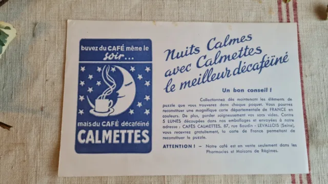 Ancien Buvard Publicitaire Cafe Nuits Calmes Calmettes