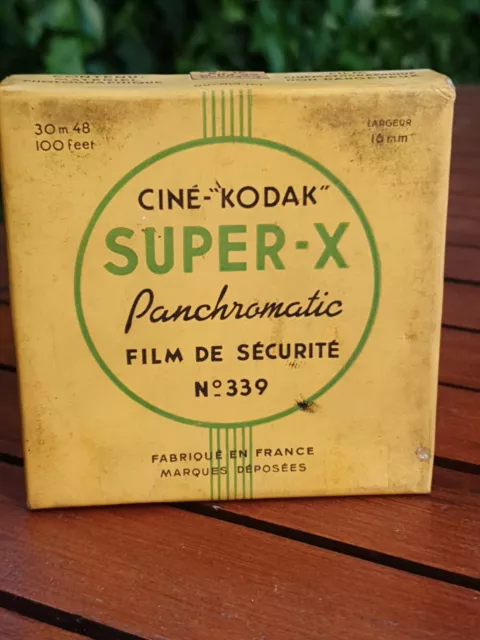 Kodak Super X De 1945's Panchromatic No 339 16mm Usado Película De Seguridad