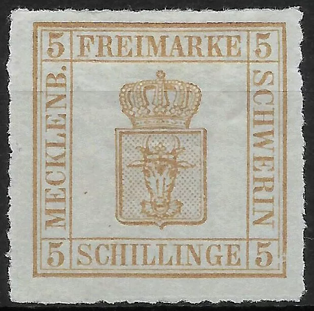 MECKLENBURG-SCHWERIN 1864 _ MiNr. 8x _ 5 Schillinge _ Altsignatur _ mit Falz