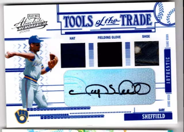 Gary Sheffield 2005 Donruss Tools of the Trade Triple Relic Auto /25 #TT-120