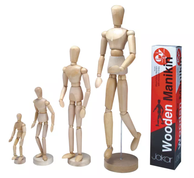 Künstler Holz Manikin Schaufensterpuppe beweglich verstellbare Gliedmaßen menschlich cm Zoll 4 Größen