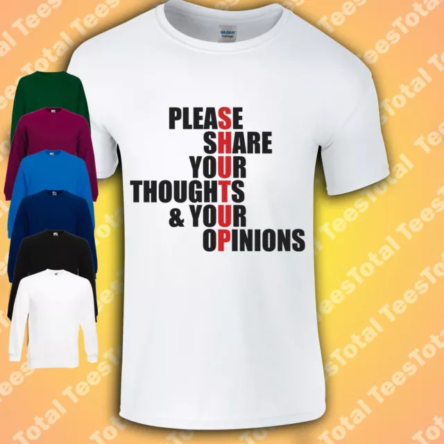 T-shirt per favore stai zitto | condividi i tuoi pensieri e opinioni | divertente | antisociale