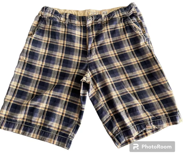 NOBO No Boundaries Vintage Plaid 100% Cotton Shorts Plaid Bermuda Men's 42 READ