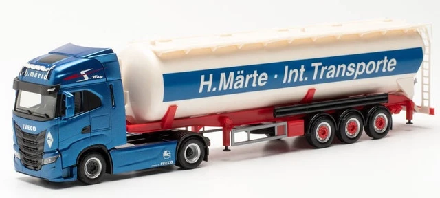 Semi remorque Iveco S-Way LNG ND avec grue - HO 1/87 - HERPA 316415