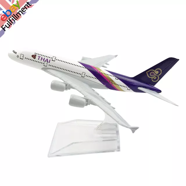 1:400 Aircraft 16cm A380 Thailand Airlines THAI Alloy Plane Model Xmas Gift