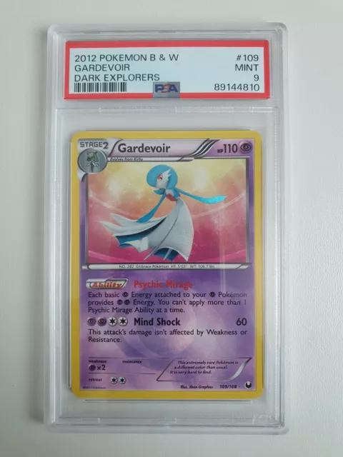 PSA 9 Gardevoir Shiny Secret Rare 2012 Black & White Dark Explorers 109/108 Mint