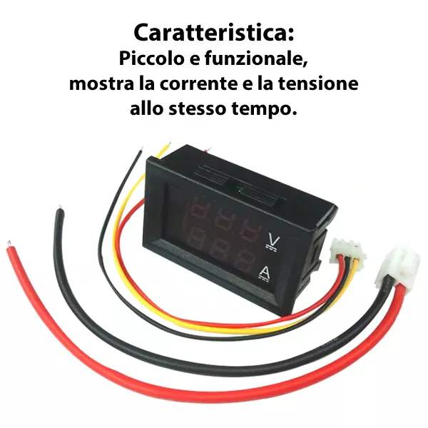 100V AMPEROMETRO DOPPIO DISPLAY DIGITALE 10A LCD VOLTMETRO TEST LED CORRENTE bv