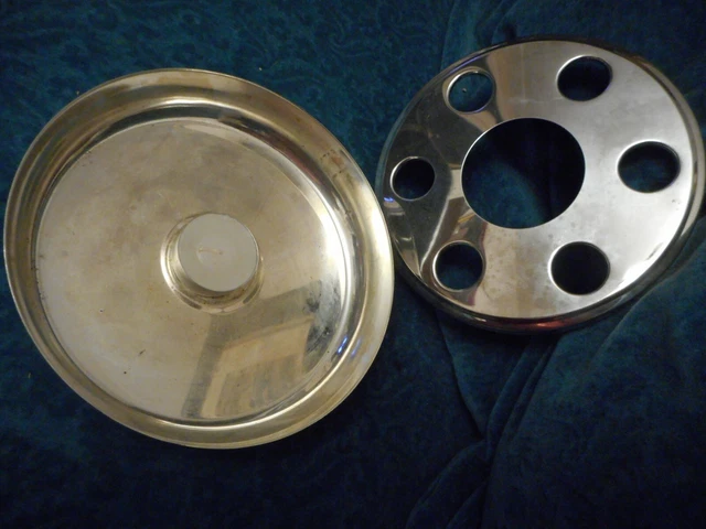 Chauffe-plat à Bougie En Métal Argenté – C. Balaine Paris – Vintage France