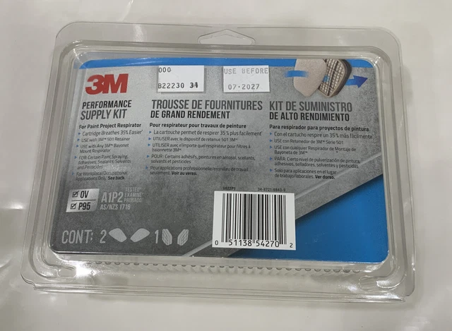 3M Performance Supply Kit Organic Vapor Cartridge And Filter A1P2 6022P1 R6022