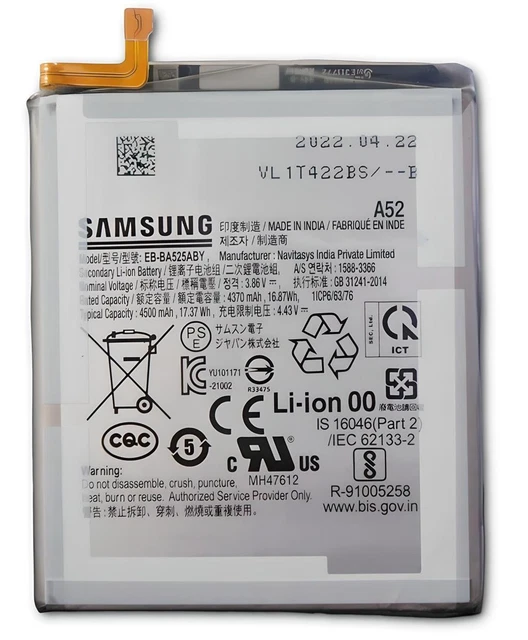 BATTERIA ORIGINALE SAMSUNG Galaxy A525G A52 A52s EB-BA525ABY 4500mAh ...