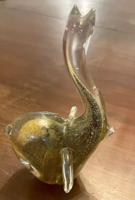 Vintage GCA Art Glass Elephant Statue Figurine Paperweight 7 1/2” Tall