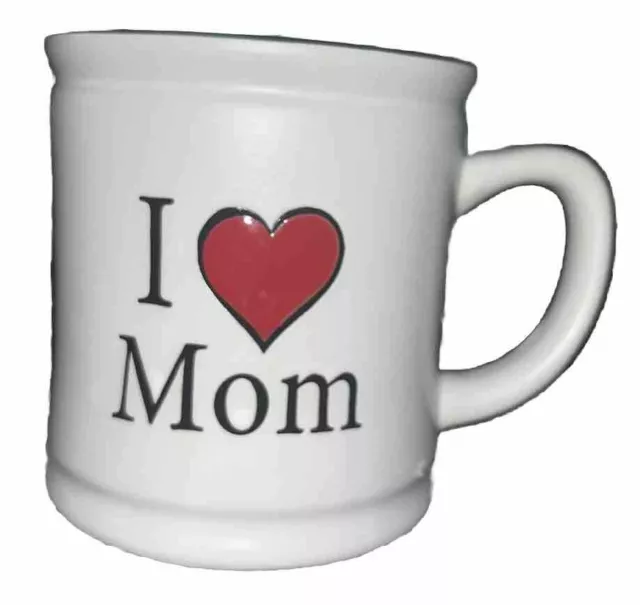 Spectrum " I Love Mom " Heart Coffee Cup Mug Matte White Large Mother's Day