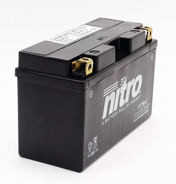 Nitro NT7B-4 / YT7B-BS SLA GEL AGM Batterie 12V 6,5AH - Einbaufertig (YT7B-4) 3