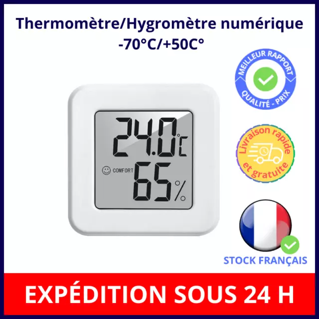 Thermomètre Numérique Hygromètre Humidité Température Intérieur Maison sans Fil