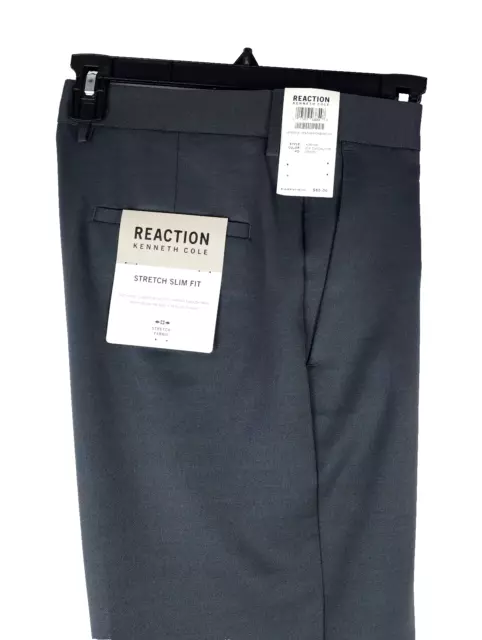 Kenneth Cole Men's Slim-Fit Stretch Dress Pant Charcoal Heather 36x30 NWT