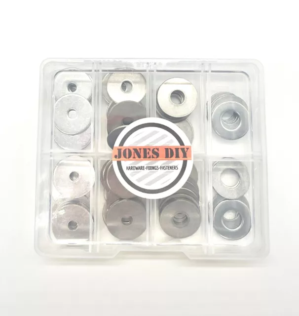 Penny Repair Washers M5 M6 M8 M10 A2 Stainless Steel 75 Assorted Piece Kit