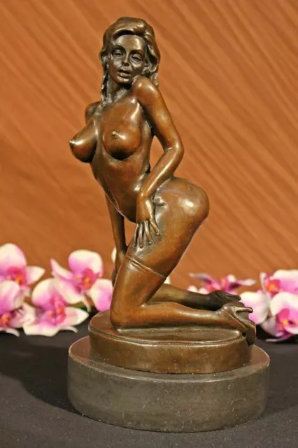 Bronze Nackte Frau Mädchen Modell Erotik Risque Skulptur Statue Figur Angebot