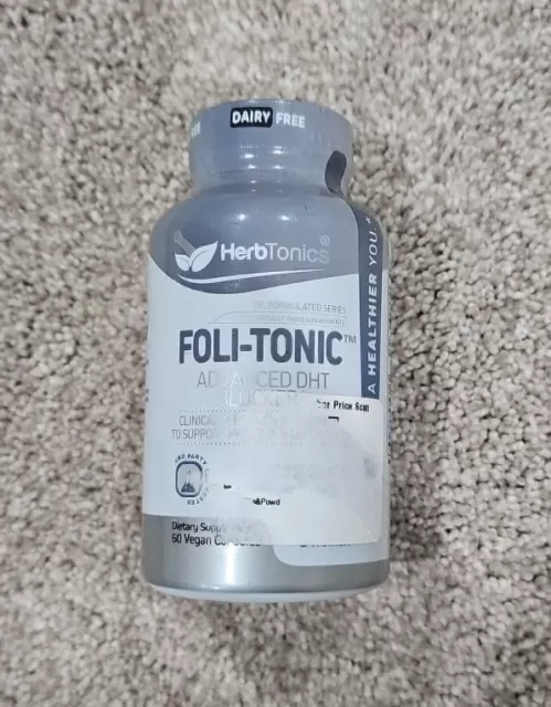 Foli-Tonic Advanced DHT Blocker - 60 Vegan Caps - Stop Hair Loss Exp 5/25