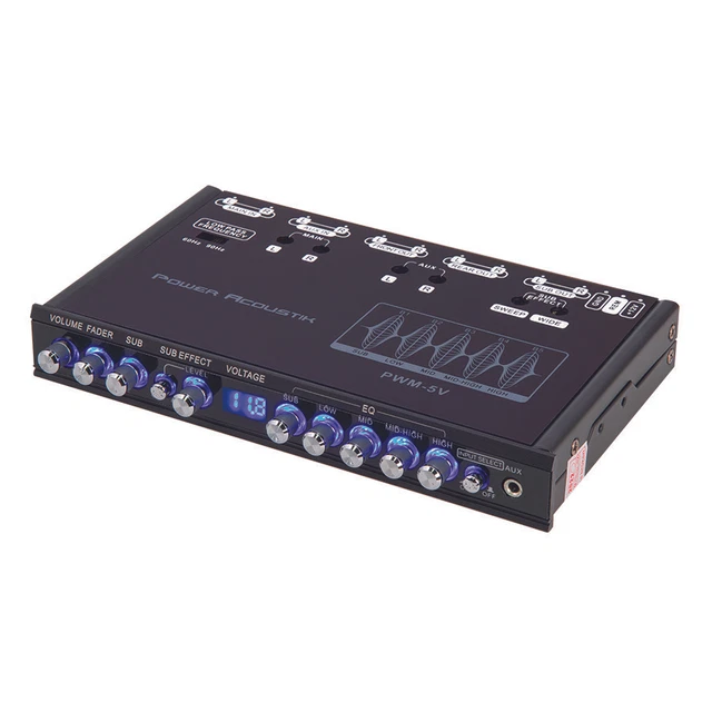 Power Acoustik PWM-5V Equalizer Sub Control EQ 8 Volt Line Driver Voltage Meter