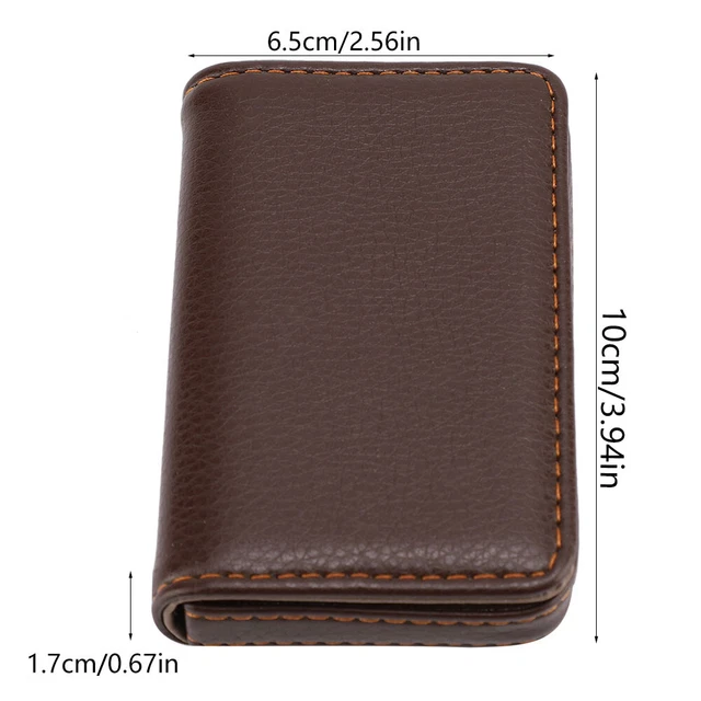 (Caffè) Borsa per carte chiusura magnetica portatile PU custodia per biglietti da visita