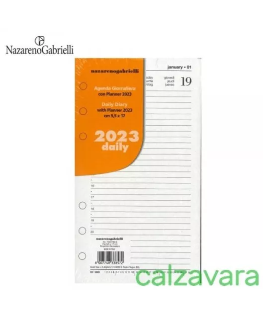 RICAMBIO ORGANIZER 2023 Agenda Giornaliera Carta Bianca ad Anelli cm 9,5x17  EUR 13,50 - PicClick IT