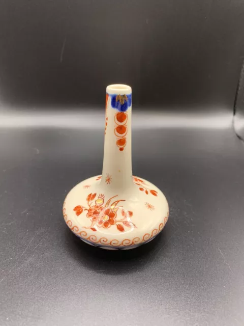 Rare DELFT BUD VASE Antique Dutch SIGNED AND NUMBERED 3 1/2” Tall, Very Small