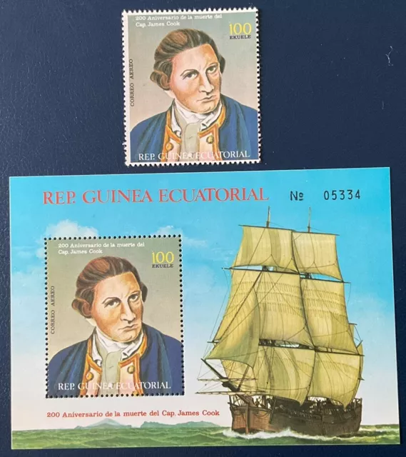 Equatorial Guinea - 1979 Captain Cook Death Bicentenary, Set 1 Stamp + MS, MNH